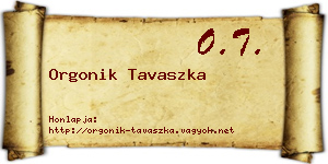 Orgonik Tavaszka névjegykártya